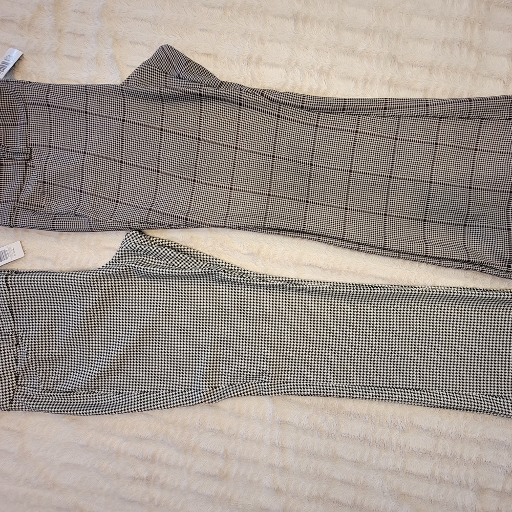 Bundle Of NWT Torrid Trousers Size 22 TALL - Houndstooth & Plaid Boot Flare